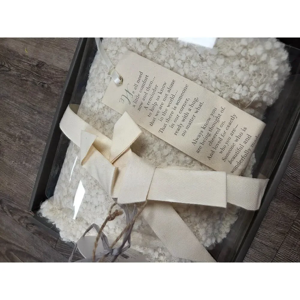 DEMDACO Cream Giving Shawl 100% Nylon-NWT In Box Cozy Soft Shawl Giftable Hug
